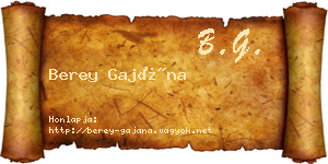 Berey Gajána névjegykártya
